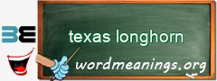 WordMeaning blackboard for texas longhorn